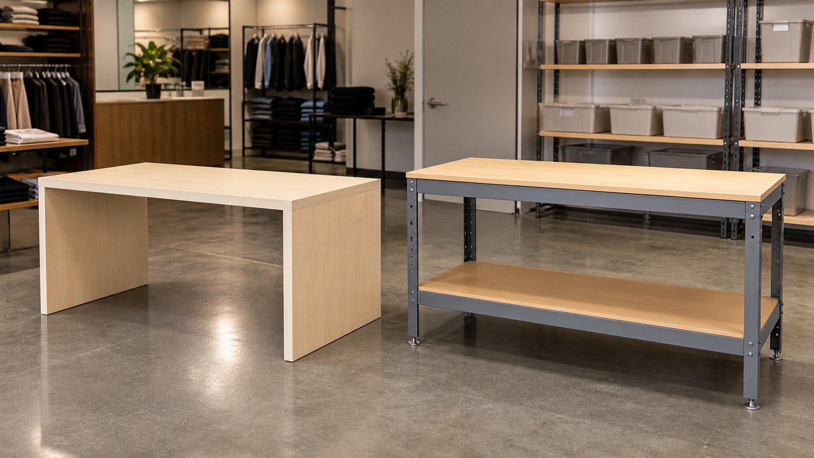 Econoco Rectangular Display Table vs Uline H-3788 Packing Table: Which Retail Display Tables Is Better?