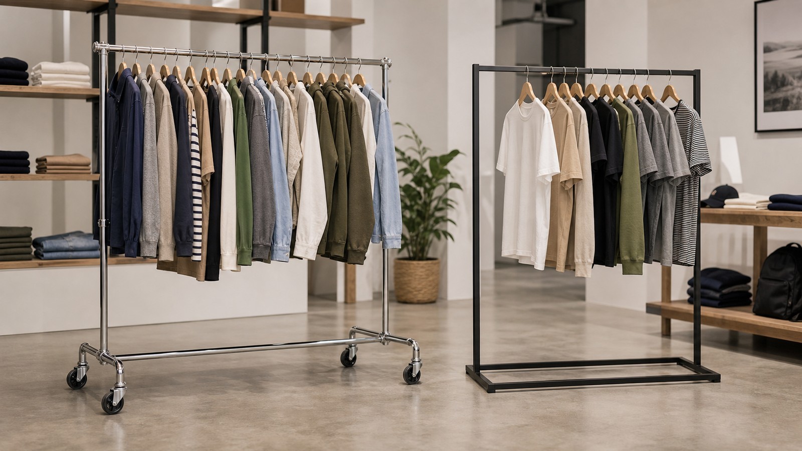Econoco RZK/8 Round Rack vs Econoco P3 Straight Rack: Which Clothing Store Fixtures Is Better?