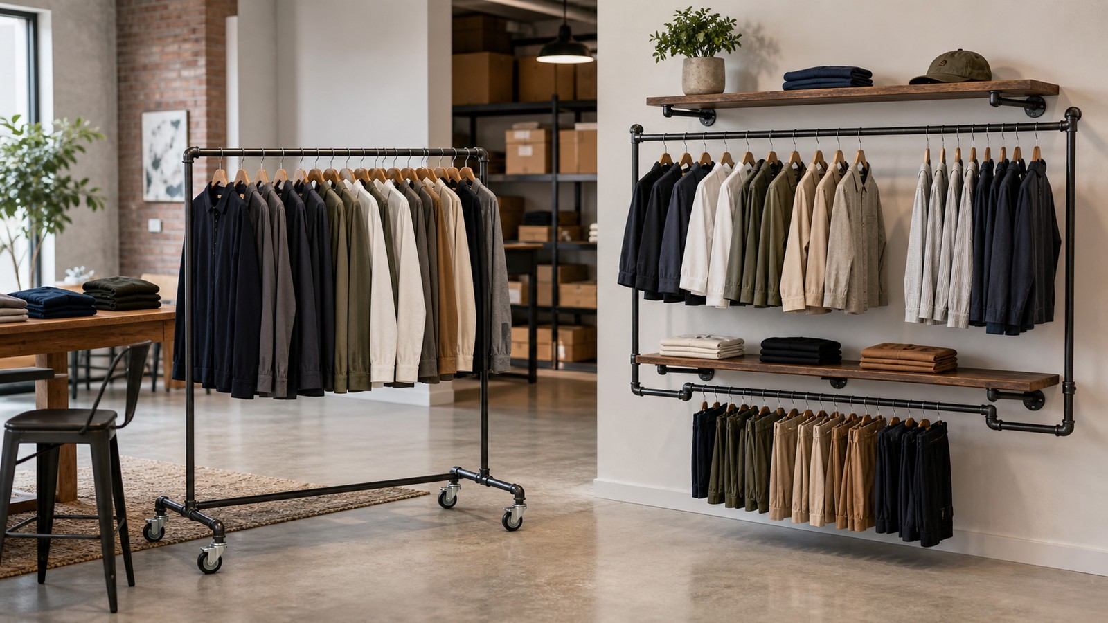 Econoco RZK/8 Round Rack vs Econoco PSOR Outrigger Rack: Which Clothing Store Fixtures Is Better?