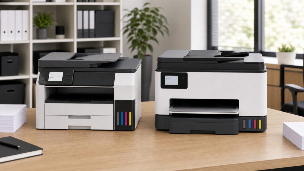 Epson EcoTank Pro ET-5850 vs Canon MAXIFY GX7021 business comparison image