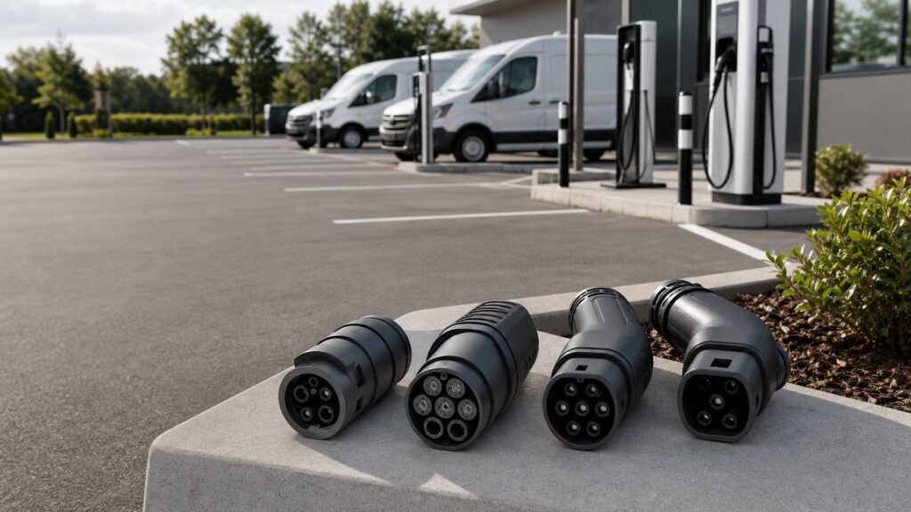 ev charging adapters shopping setup for public and fleet charging with practical vehicle-focused details