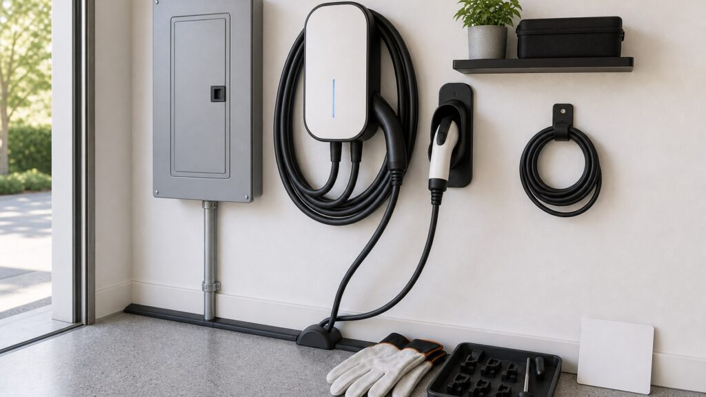 ev charging safety shopping setup for home charging setup with practical vehicle-focused details