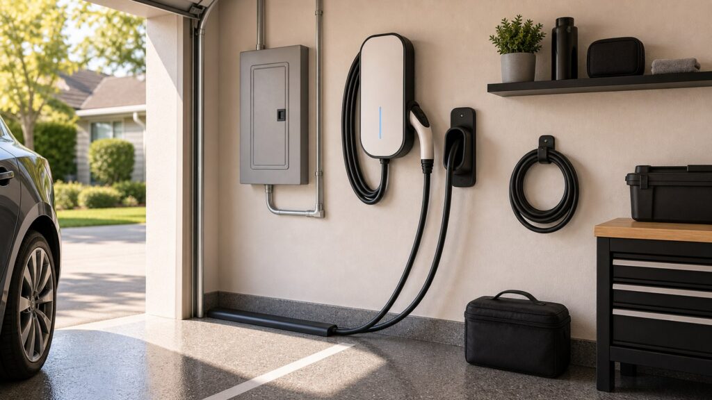 ev charging stations shopping setup for home charging setup with practical vehicle-focused details