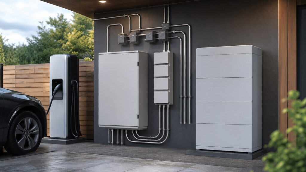 ev energy management systems shopping setup for outdoor charging installations with practical vehicle-focused details