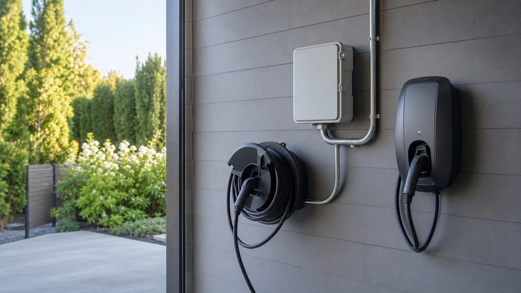 ev ground fault devices shopping setup for charging cable management with practical vehicle-focused details