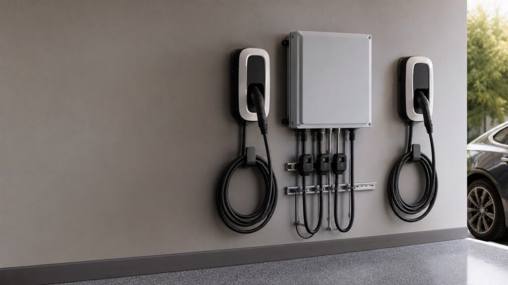 ev load balancing devices shopping setup for charging cable management with practical vehicle-focused details