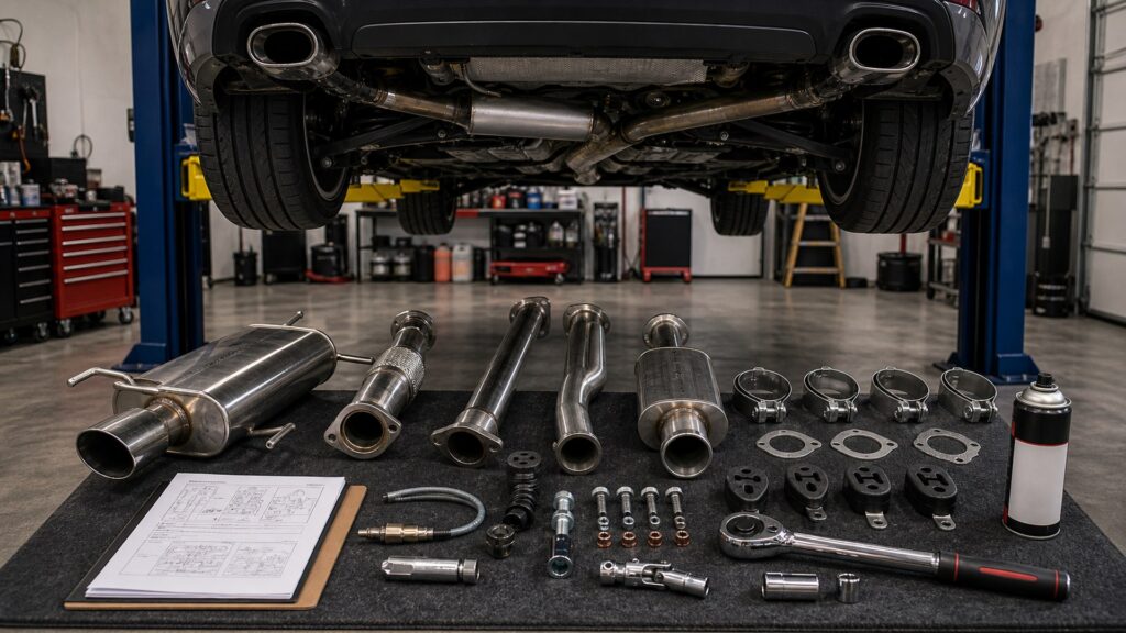 exhaust systems shopping setup for installation complexity with practical vehicle-focused details