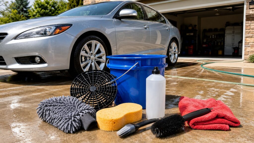 exterior detailing kits shopping setup for weekend wash routines with practical vehicle-focused details