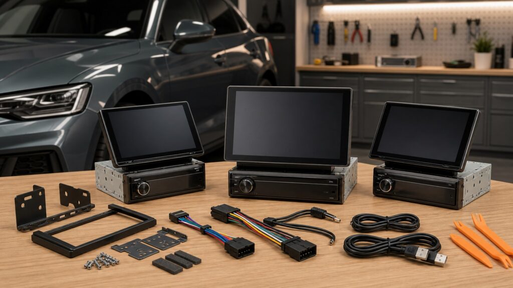 floating display head units shopping setup for overall selection with practical vehicle-focused details