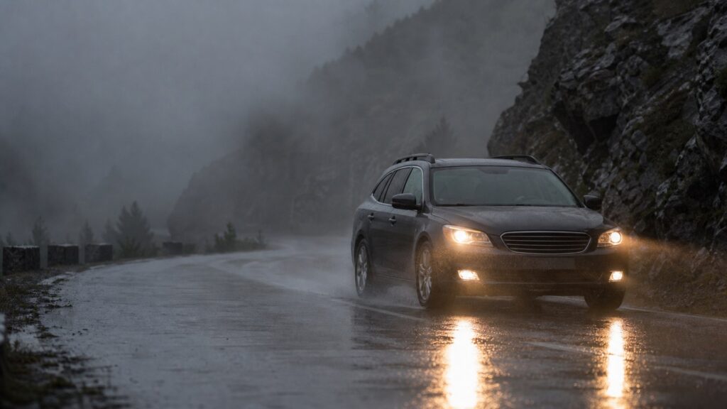 halogen headlight bulbs shopping setup for weather and road conditions with practical vehicle-focused details