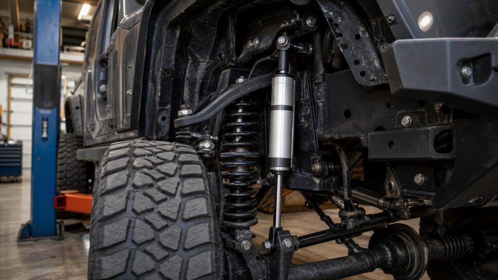 heavy duty shock absorbers shopping setup for jeep and truck builds with practical vehicle-focused details