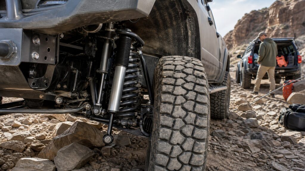 heavy duty shock absorbers shopping setup for trail recovery planning with practical vehicle-focused details