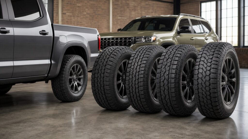 highway terrain tires shopping setup for overall selection with practical vehicle-focused details