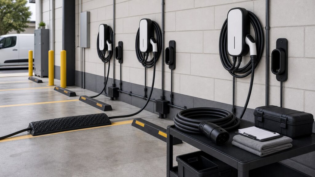 home ev chargers shopping setup for public and fleet charging with practical vehicle-focused details