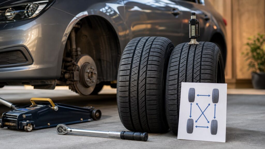 all-season tires shopping setup for passenger vehicle tires maintenance planning with practical vehicle-focused details