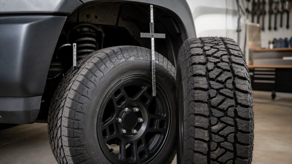 all-terrain tires shopping setup for wheel size and clearance checks with practical vehicle-focused details