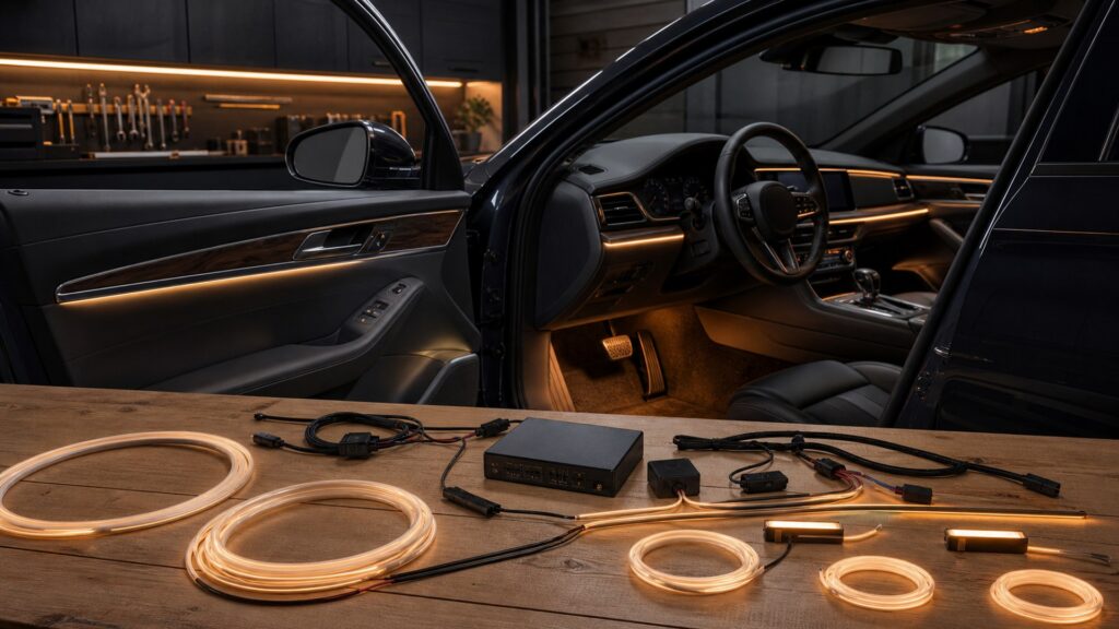 ambient interior lighting shopping setup for interior lighting upgrade projects with practical vehicle-focused details