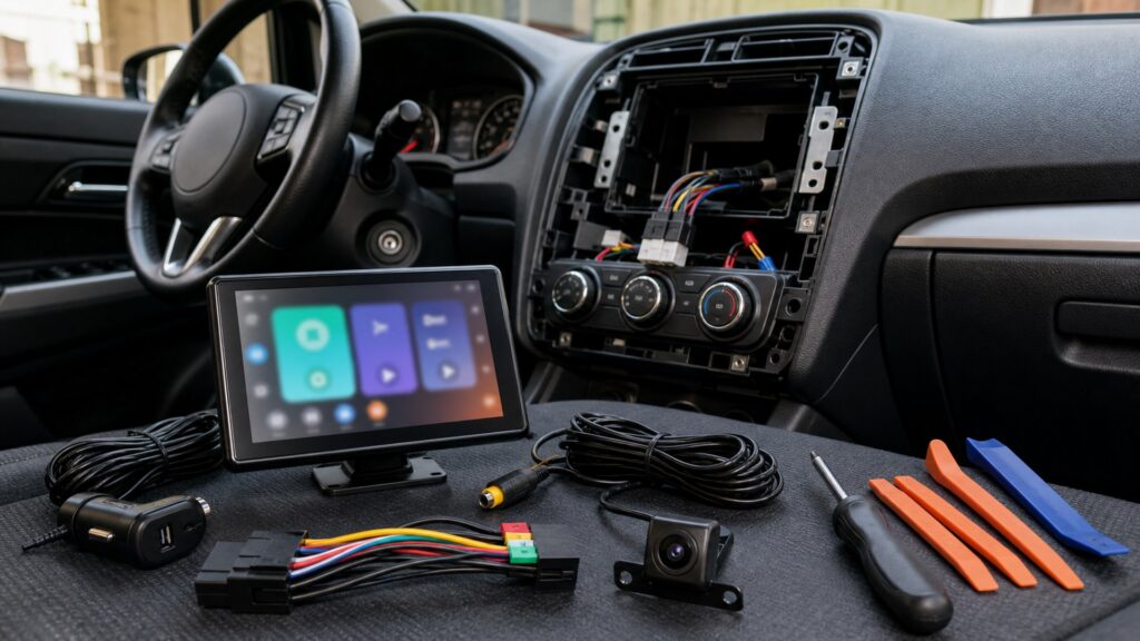 android auto displays shopping setup for in-dash upgrade planning with practical vehicle-focused details