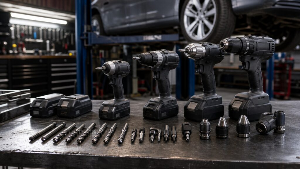 automotive drill drivers shopping setup for automotive power tools tool selection with practical vehicle-focused details
