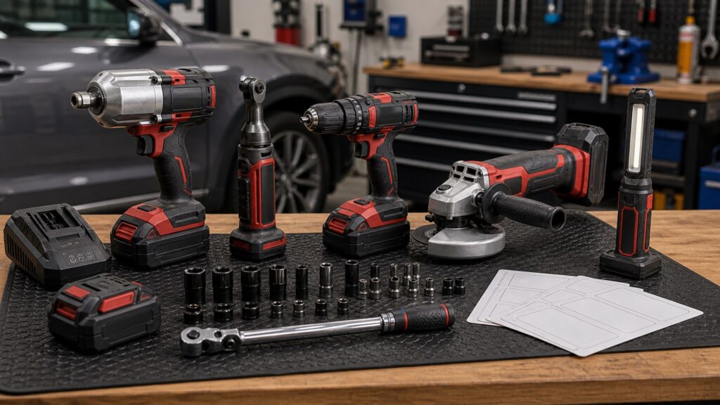 automotive power tools shopping setup for automotive power tools tool selection with practical vehicle-focused details