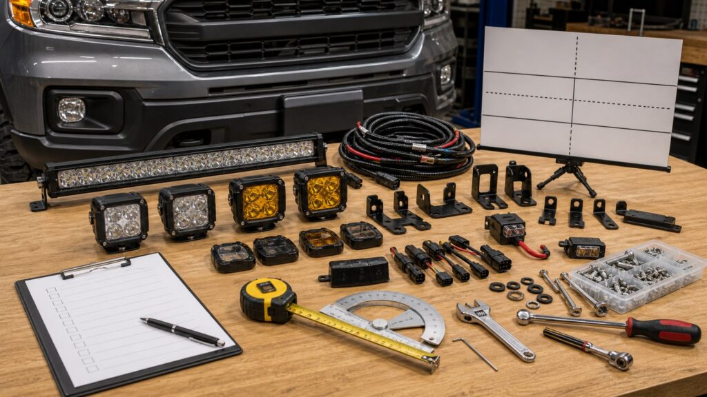 auxiliary lighting shopping setup for inspection and compliance needs with practical vehicle-focused details