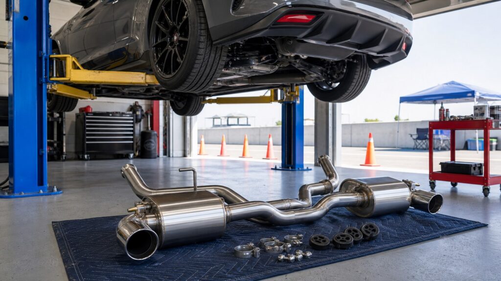 axle-back exhaust systems shopping setup for track and autocross builds with practical vehicle-focused details