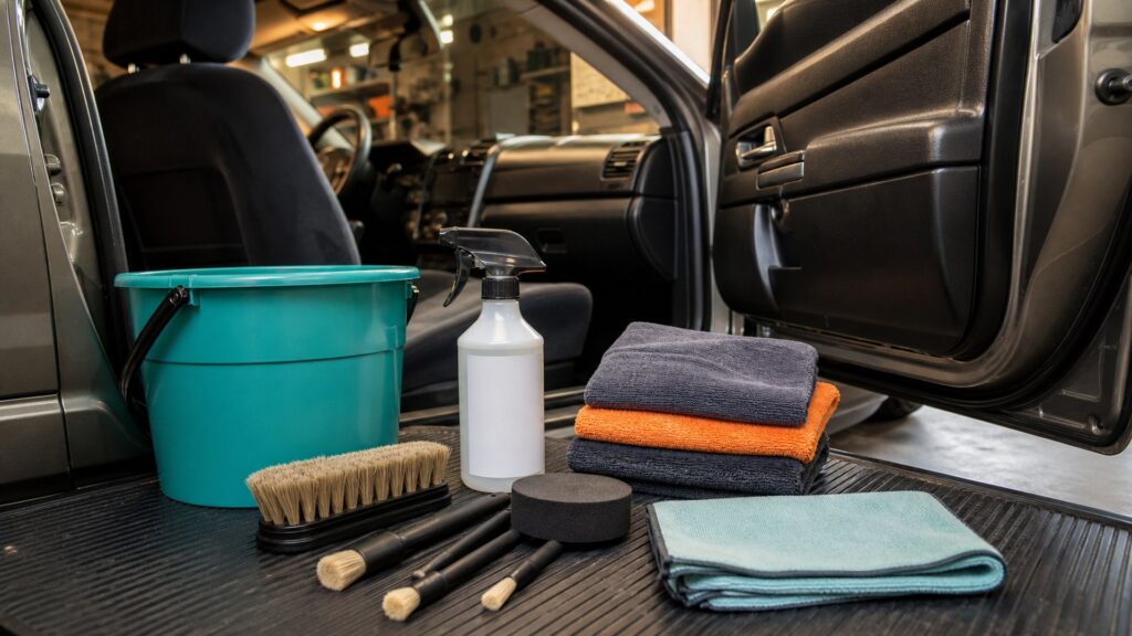 beginner detailing kits shopping setup for interior restoration projects with practical vehicle-focused details