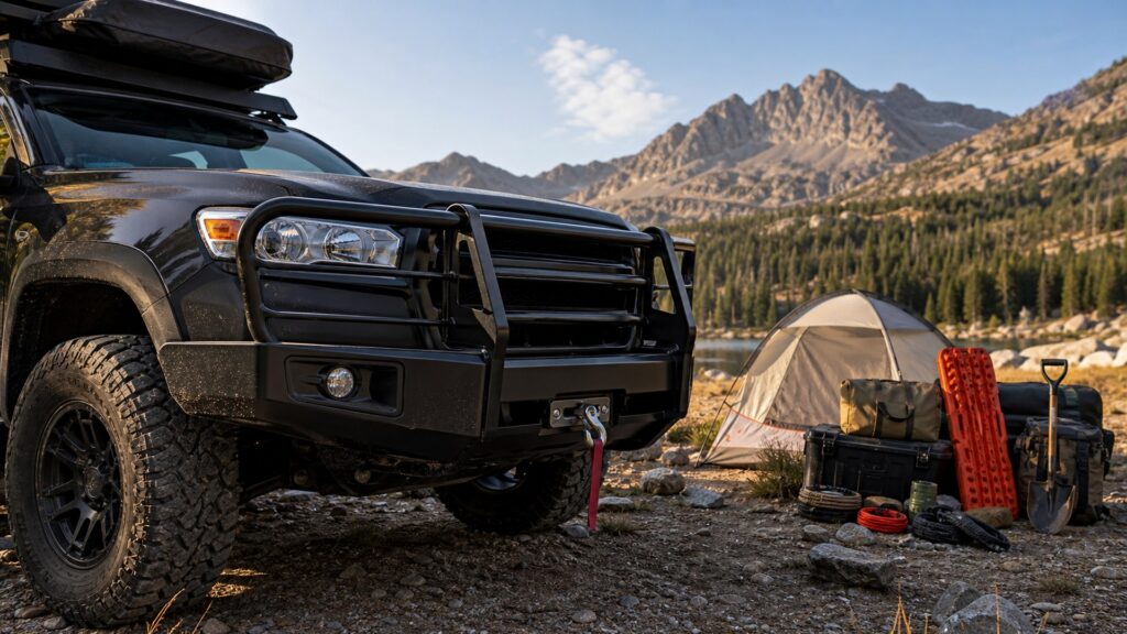 brush guards shopping setup for remote camping gear lists with practical vehicle-focused details
