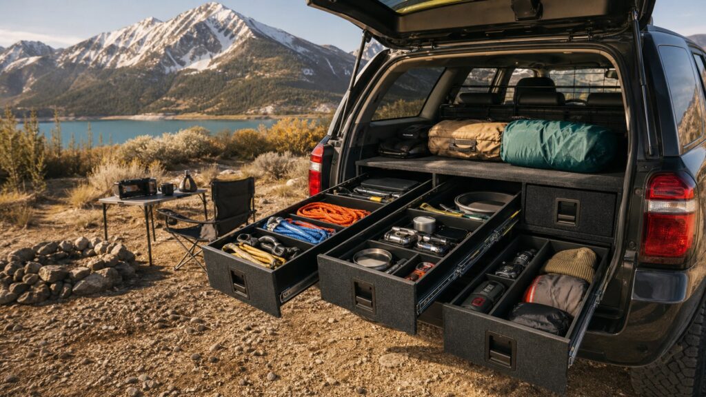 camping drawer systems shopping setup for overlanding trip setups with practical vehicle-focused details