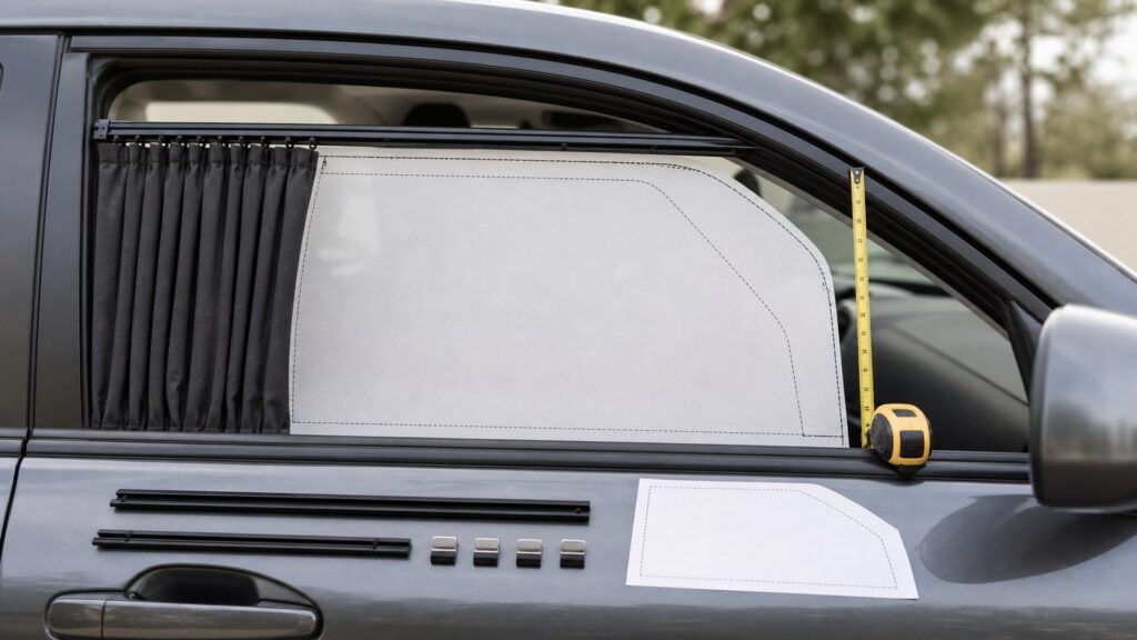 car curtains shopping setup for interior fitment checks with practical vehicle-focused details