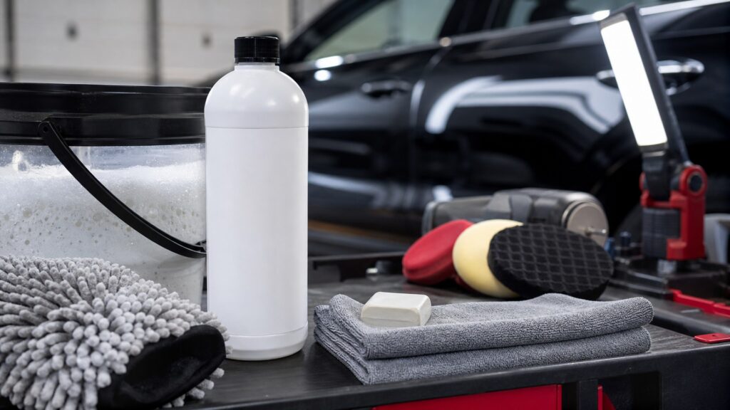 car wash soaps shopping setup for exterior correction projects with practical vehicle-focused details