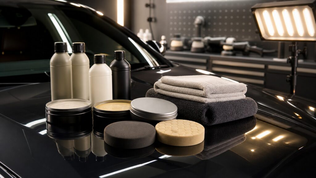 car waxes shopping setup for exterior correction projects with practical vehicle-focused details