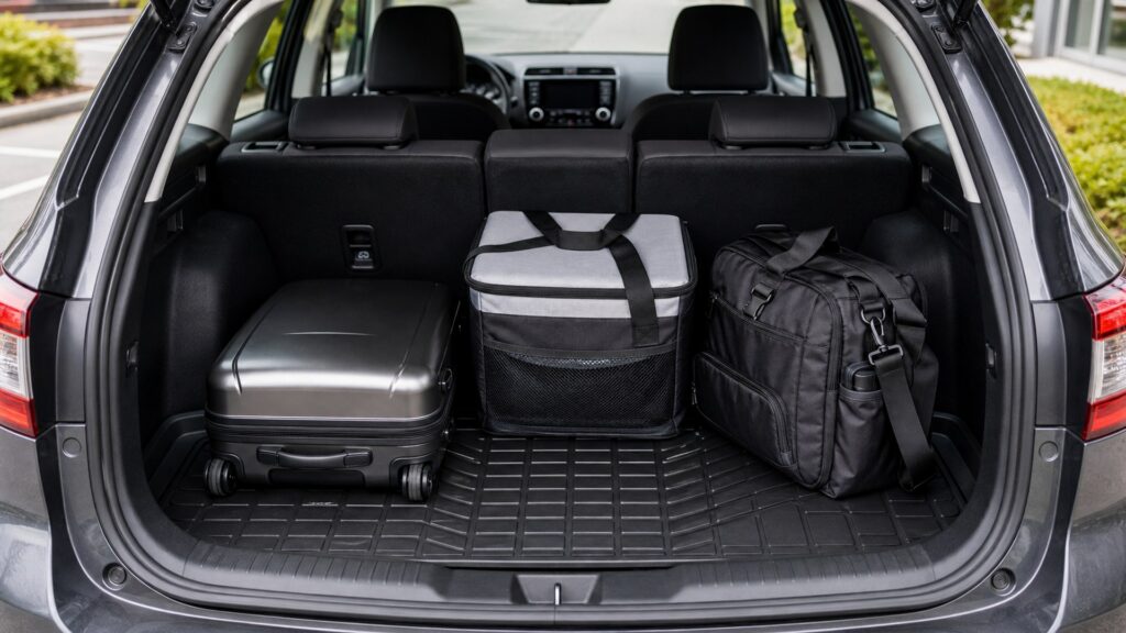 cargo mats shopping setup for ride-share and commuter cars with practical vehicle-focused details