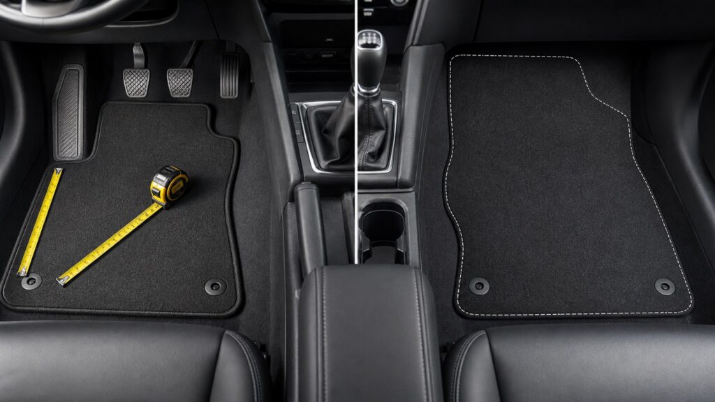 carpet floor mats shopping setup for interior fitment checks with practical vehicle-focused details
