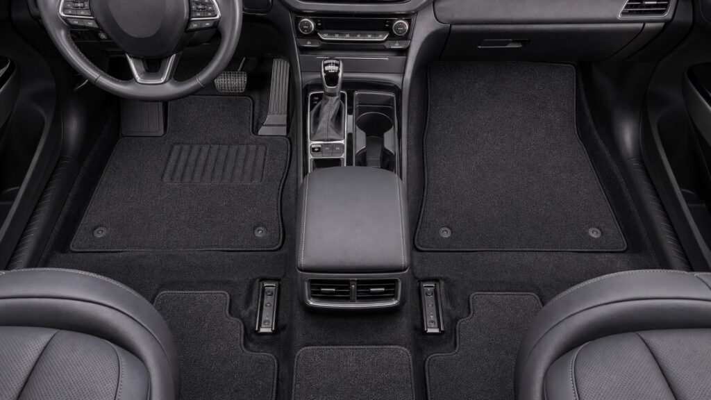 carpet floor mats shopping setup for seat, dash, and console layouts with practical vehicle-focused details