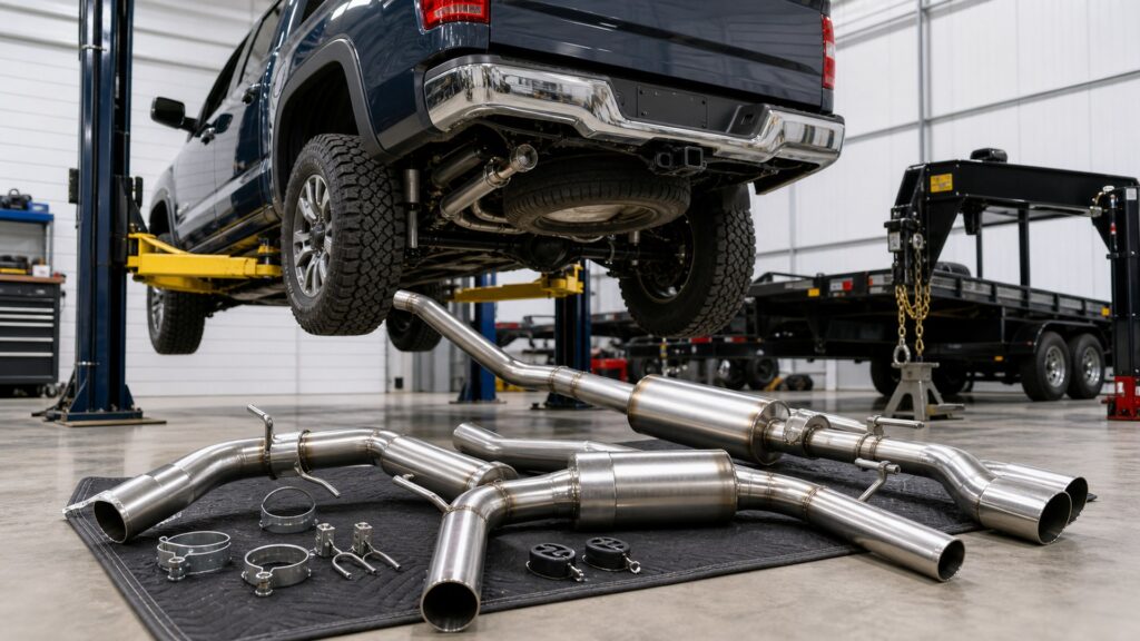cat-back exhaust systems shopping setup for towing and load performance with practical vehicle-focused details
