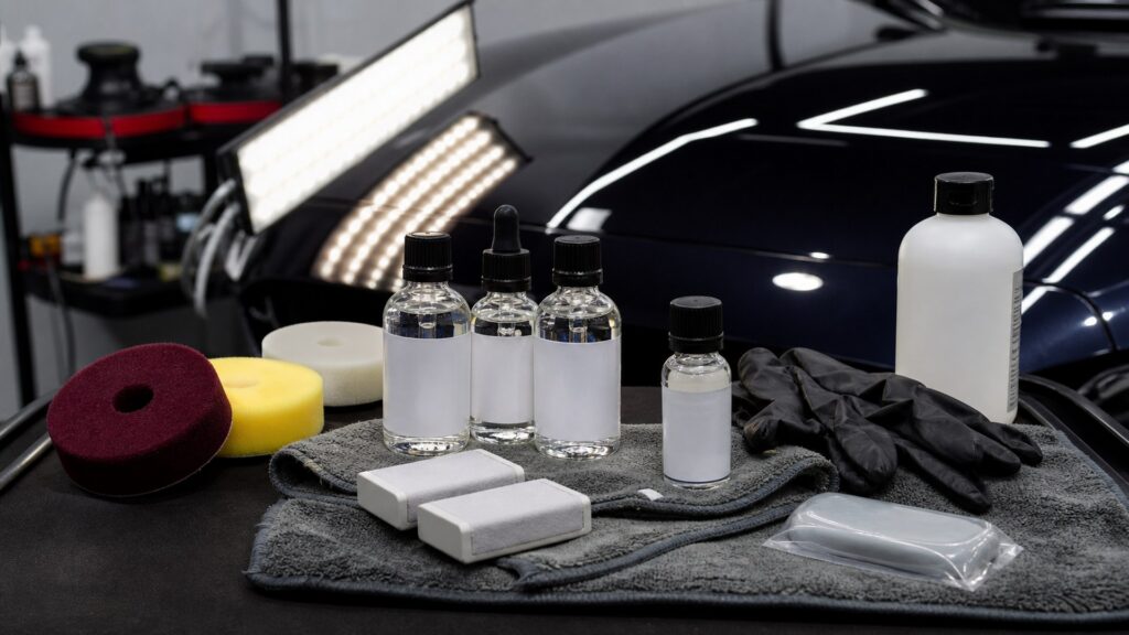 ceramic coating kits shopping setup for exterior correction projects with practical vehicle-focused details