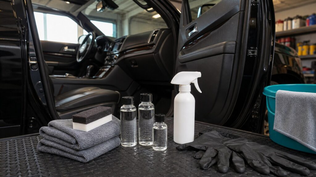ceramic coating kits shopping setup for interior restoration projects with practical vehicle-focused details