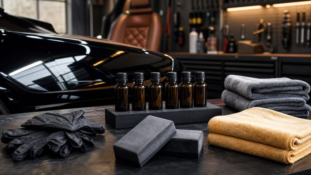 ceramic coatings shopping setup for interior restoration projects with practical vehicle-focused details