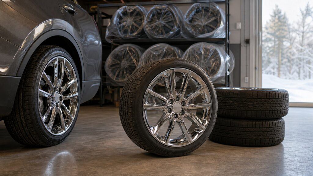 chrome wheels shopping setup for seasonal driving conditions with practical vehicle-focused details