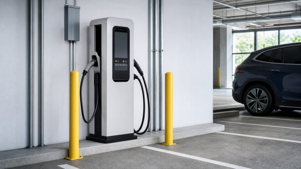 commercial ev charging stations shopping setup for garage electrical planning with practical vehicle-focused details