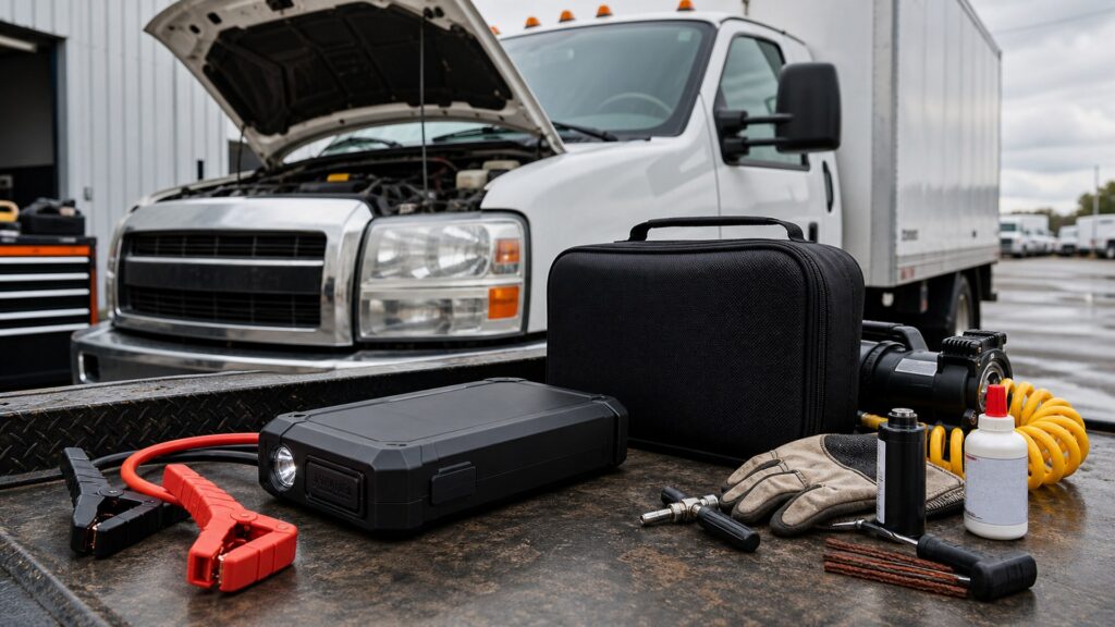 compact jump starters shopping setup for commercial vehicle readiness with practical vehicle-focused details