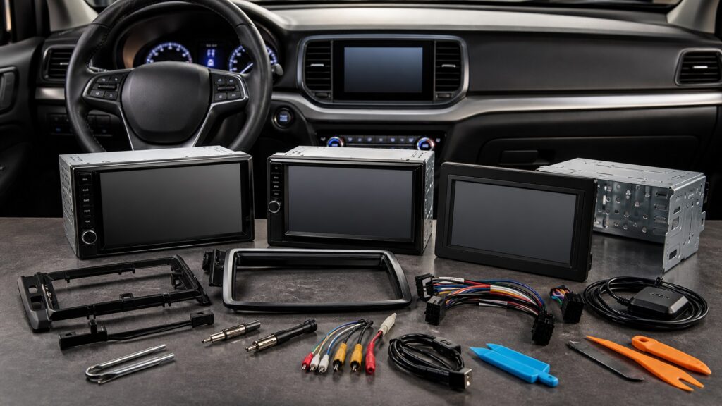 double din head units shopping setup for screen, sensor, and app integration with practical vehicle-focused details