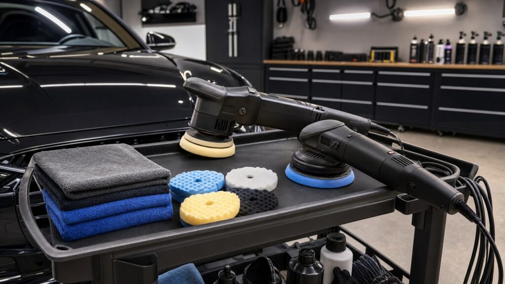 dual action polishers shopping setup for professional detailer workflows with practical vehicle-focused details