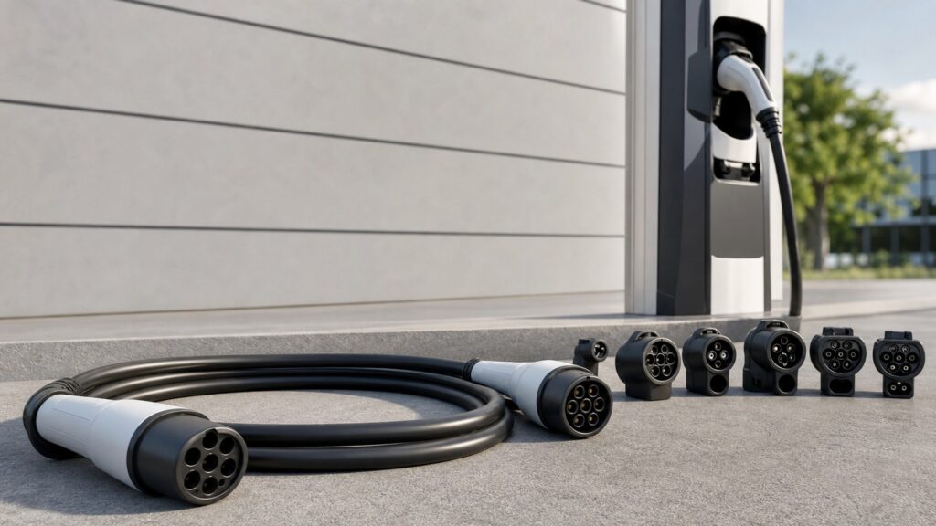 ev charging extension cables shopping setup for adapter and connector compatibility with practical vehicle-focused details