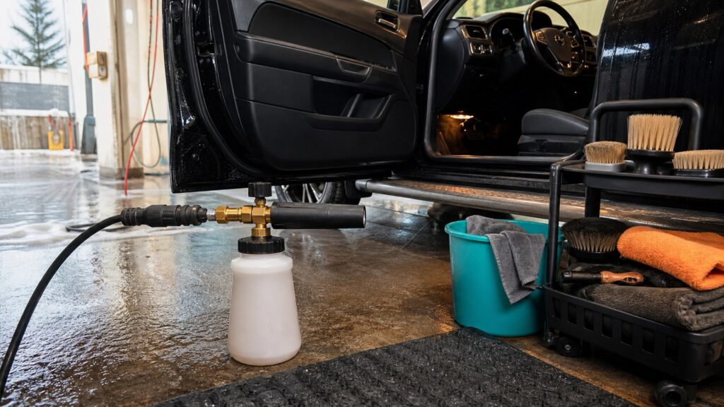 foam cannons shopping setup for interior restoration projects with practical vehicle-focused details