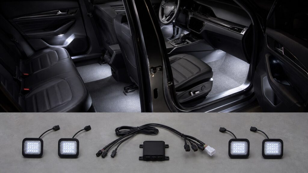 footwell lighting kits shopping setup for interior lighting upgrade projects with practical vehicle-focused details