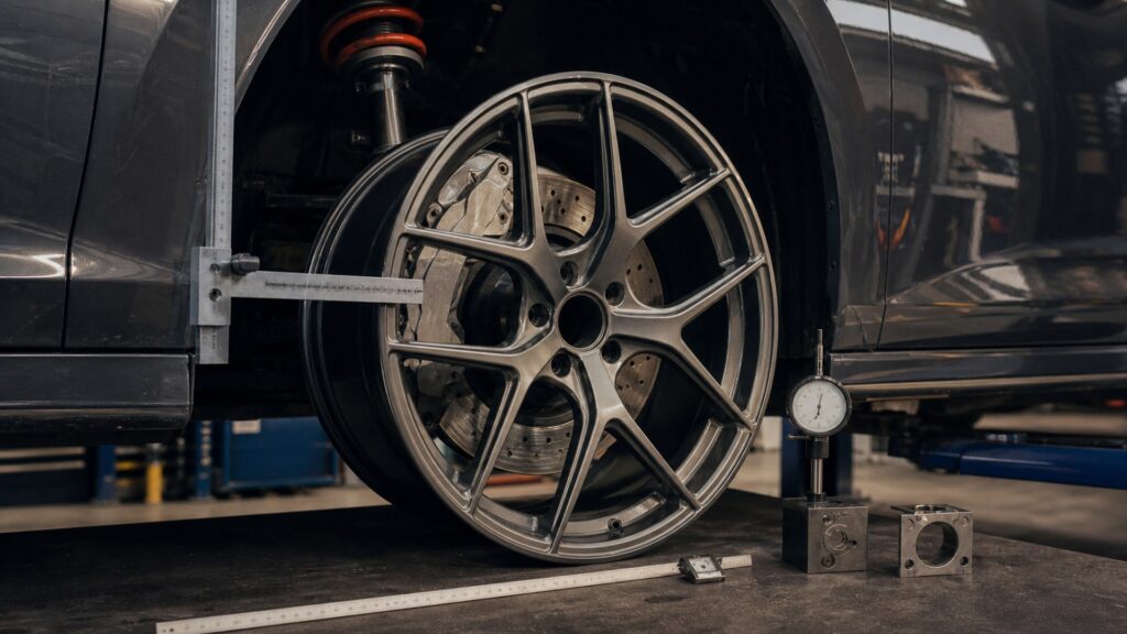 forged wheels shopping setup for wheel size and clearance checks with practical vehicle-focused details