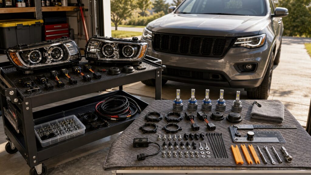 headlights shopping setup for headlights upgrade projects with practical vehicle-focused details