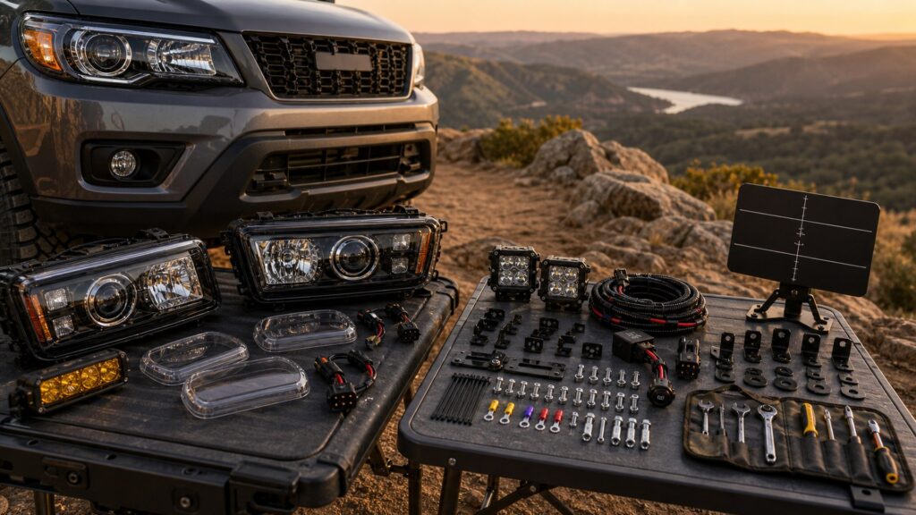 headlights shopping setup for off-road lighting setups with practical vehicle-focused details